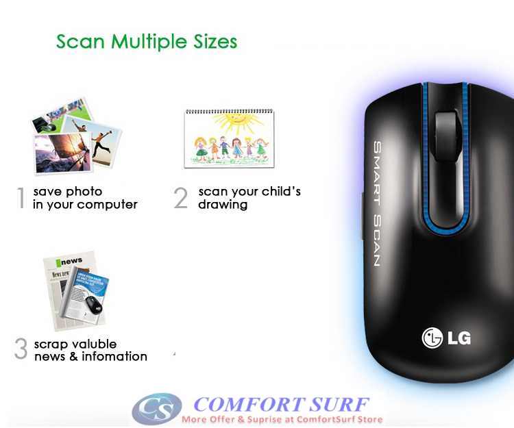 Original LG LSM Mouse Scanner All-in-One Scan Any Document up to A3 / Swipe & Scan / USB 2.0